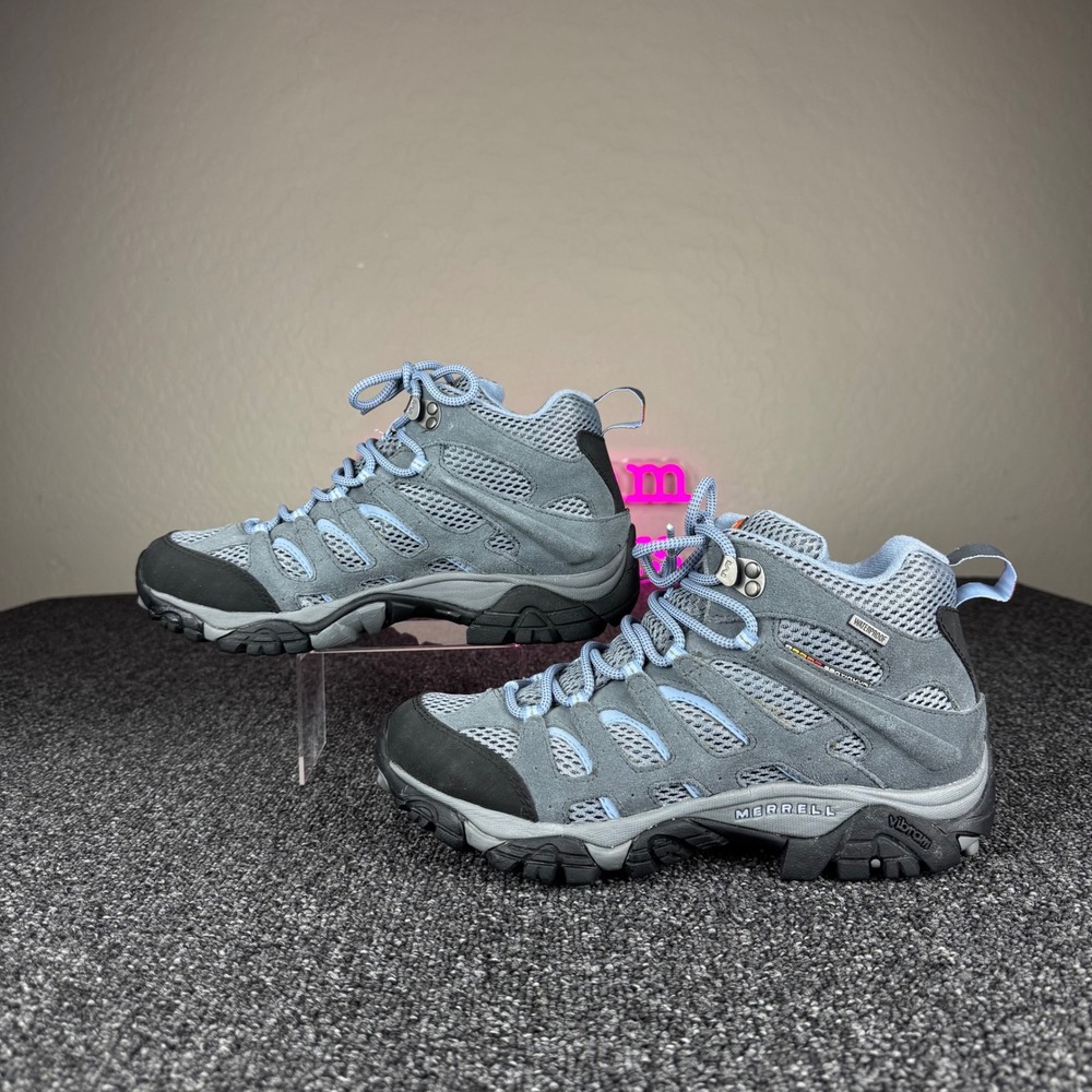 Merrell Moab 2 Mid Waterproof Hiking Boots Womens 9 Grey Periwinkle gorpcore guc